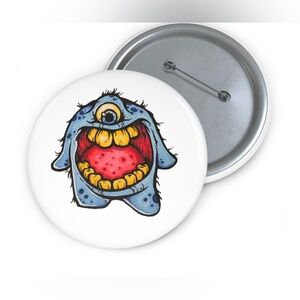 NEW Original Art - Mr. BBS - Monster Design Pin Button